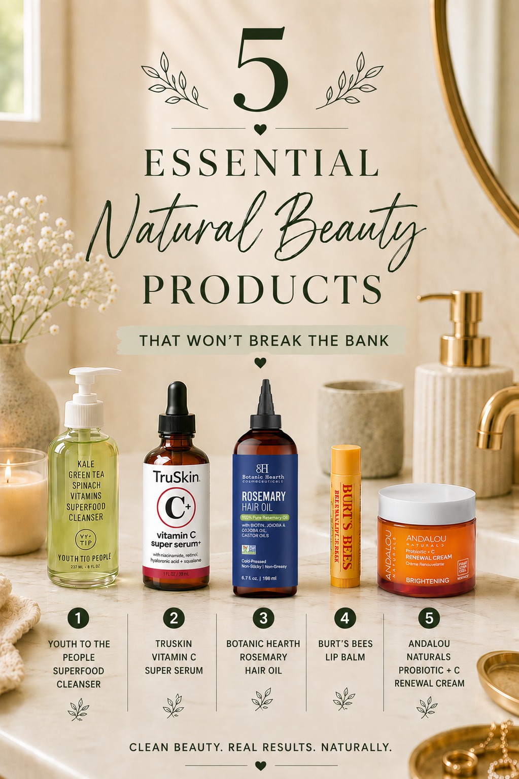 5 Essential Natural Beauty Products That Won’t Break The Bank